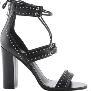 New Kendall & Kylie black block studded sandal heels